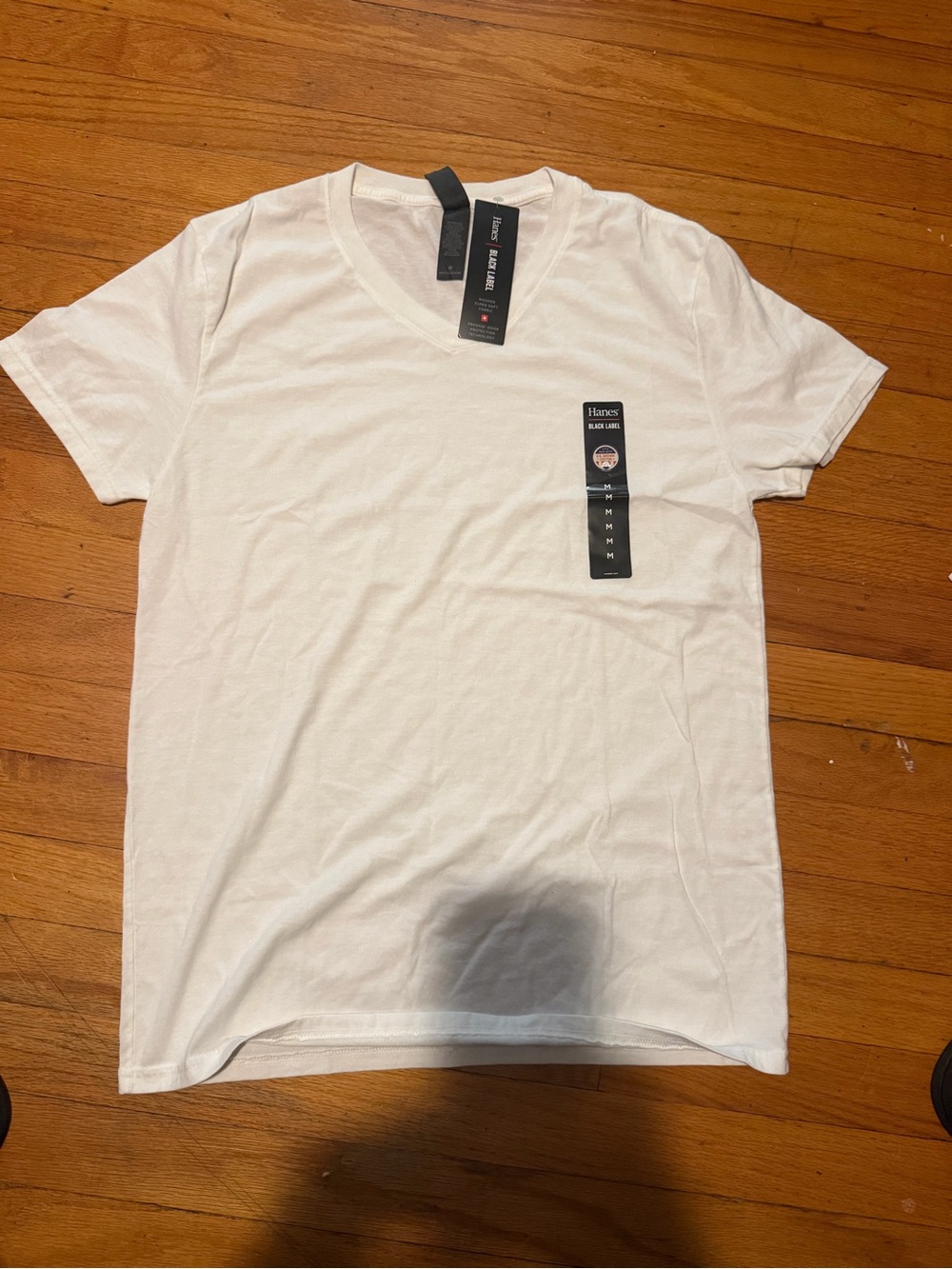 Hanes Black LabelMen’s White V-Neck T-Shirt